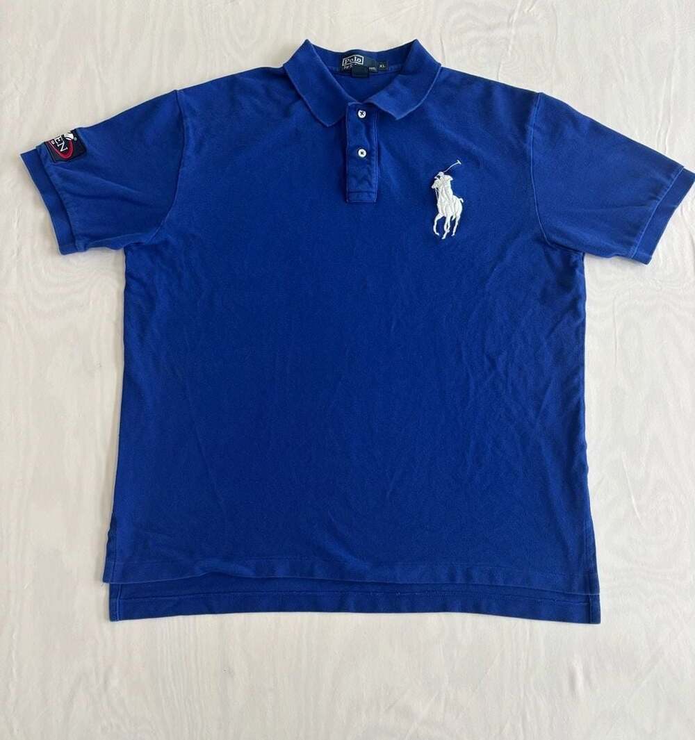 Polo Ralph Lauren US Open 2009 Blue Big Pony Polo Shirt Men's XL